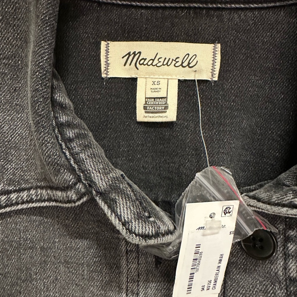 Madewell Oversized Long Sleeve Button Up Jacket Top Size XS Chamberlain Wash NWT - Picture 3 of 5